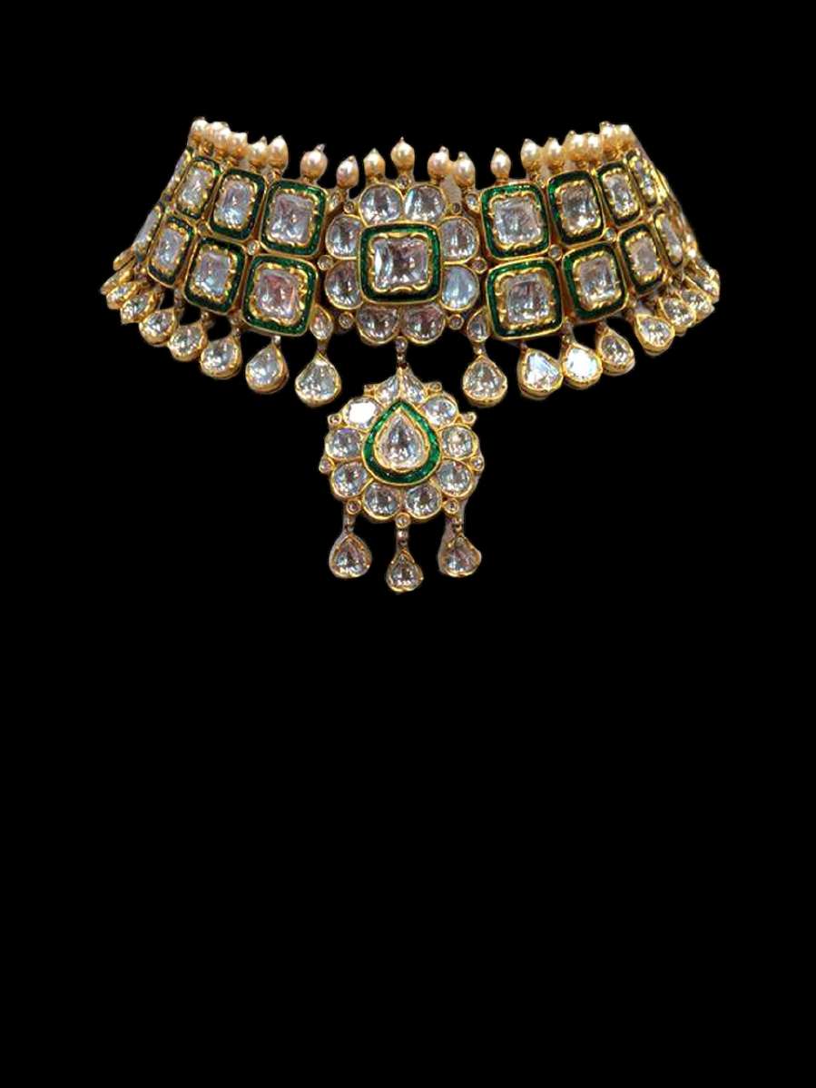 Imperial Polki & Colombian Emerald Choker