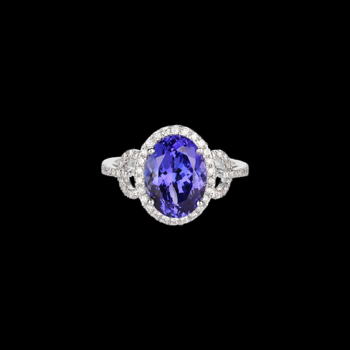 Royal Tanzanite & Diamond Split-Shank Ring
