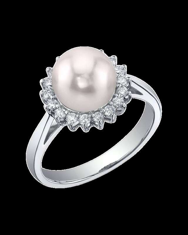 South Sea Pearl & Diamond Petal Ring