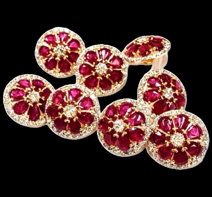 Diamond and Ruby Kurta Buttons
